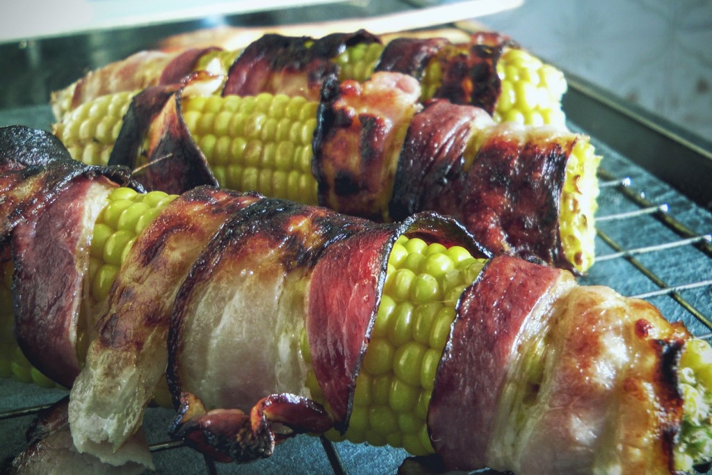grillezett kukorica baconnel